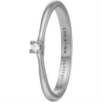 Model 6.1.A-57, klassisk solitaire ring med 0,03 ct labgrown diamant hos Guldsmykket.dk